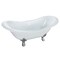 Aqua Eden Clawfoot Bathtubs, 61 L, 30.13 W, White/Polished Chrome, Cast Iron VCTNDS6130NC1 - alternate 1